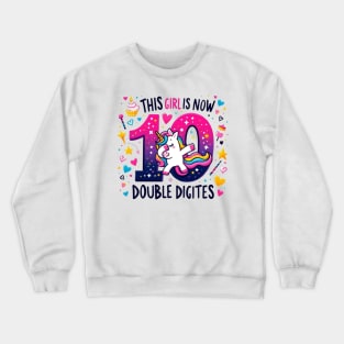 10 Years Old girl Birthday Crewneck Sweatshirt